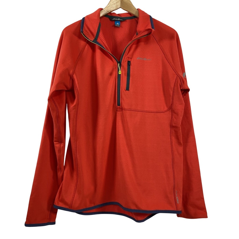 Eddie Bauer Womens First Ascent Free Heat H 1/4 Zip Thermal Pullover sz LT Red